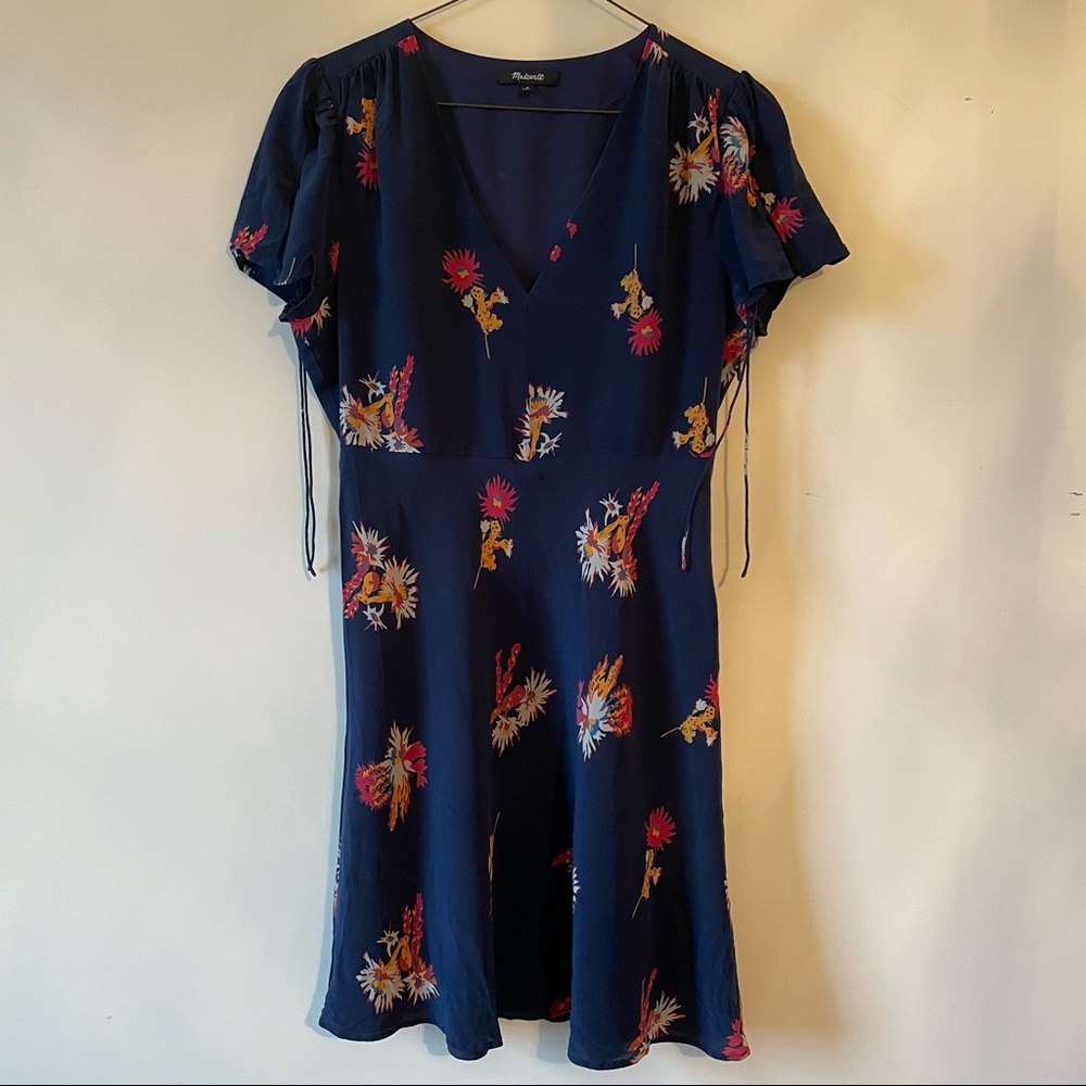 Madewell Navy Knee length Flower print dress